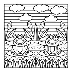 Abstract pattern coloring book for adults illustration background