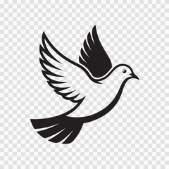 Elegant Dove Icon in Black and White Design