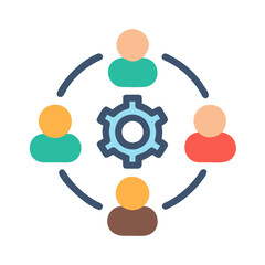  Colorful Collaboration Tools Flat Icon