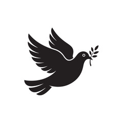 Peace Dove Symbol Graphic in Silhouette Style