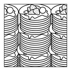 Abstract pattern coloring book for adults illustration background