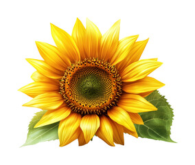Obraz premium Vibrant sunflower flower nature floral design isolated on transparent background, png