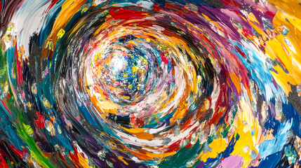 Mesmerizing chaotic cosmos with vibrant colors and neon streaks in a digital painting