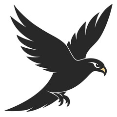 Fototapeta premium Silhouette Of A Powerful Hawk Flying Vector Illustration For Graphic Designs