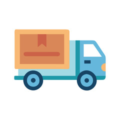  Colorful Delivery Truck Flat Icon