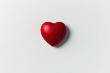 Bright red heart shape against minimalistic background exudes wa