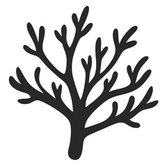 Abstract Bush Silhouette Graphic Vector Illustration Isolated On White Background