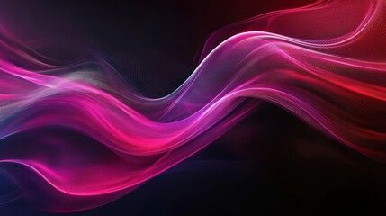 Naklejka premium Abstract flowing vibrant curves on dark background