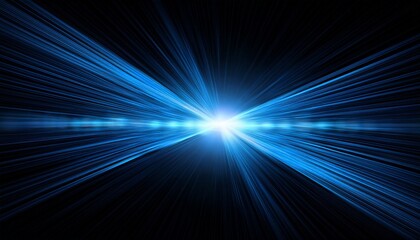Fototapeta premium Horizontal light rays flash blue horizontal lens flares pack speed laser beams glow blue line motion on transparent background beautiful light flare bright glare eps 10
