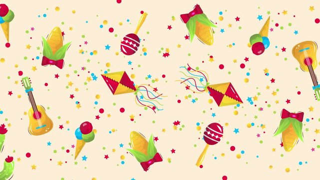 Festa Junina Brazil festival horizontal animated background