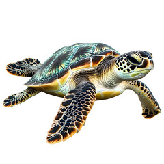 Fototapeta premium A sea turtle isolated on a white background