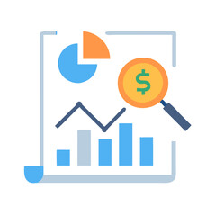 Obraz premium Market Analysis Flat Icon