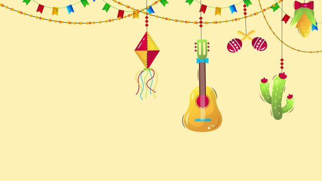 Festa Junina Brazil festival horizontal animated background