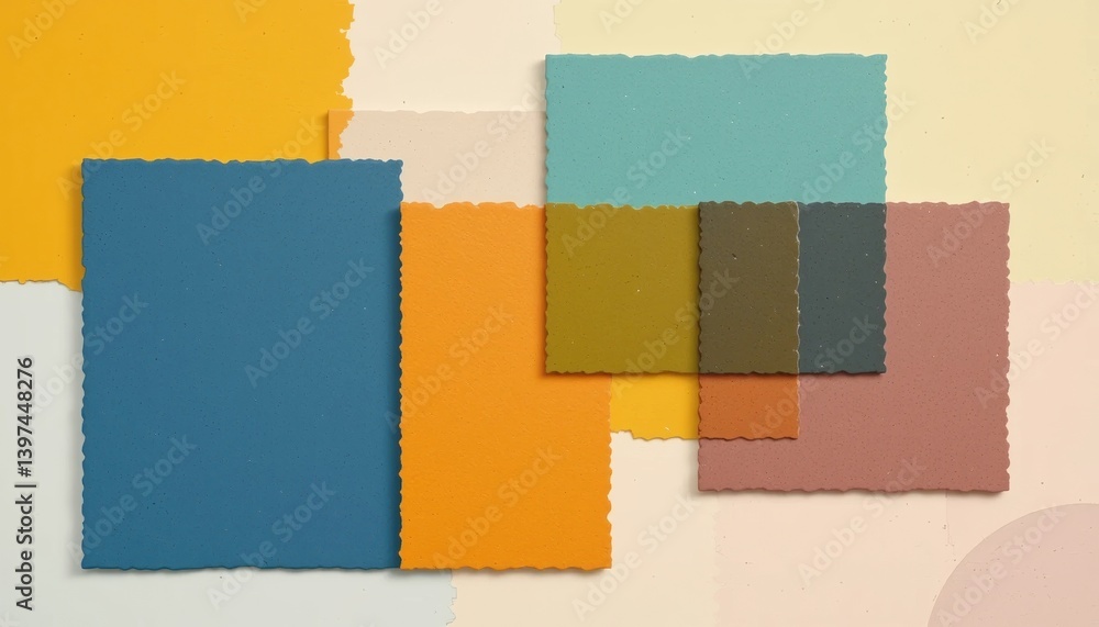 Poster color palette creation process studio workspace visual art bright environment overhead view creative