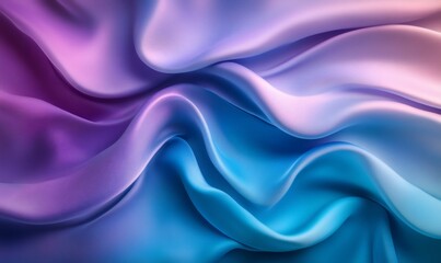 Fototapeta premium Smooth elegant blue and purple satin fabric flowing and waving with highlights and shadows as a luxurious background