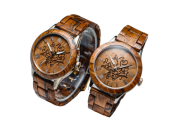Customized Couple Watches for Meaningful Gifts Isolated On Transparent Background
