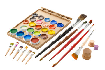 Naklejka premium Artistic Couple's Painting Sets for Romantic Evenings Isolated On Transparent Background