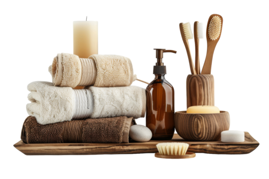 Tranquil Spa Kits for Couples' Serene Getaways Isolated On Transparent Background