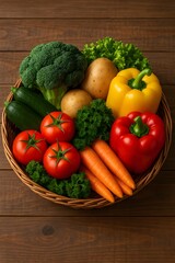 fresh vegetables in a basket