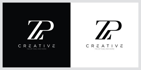 Initial ZP letter logo design vector