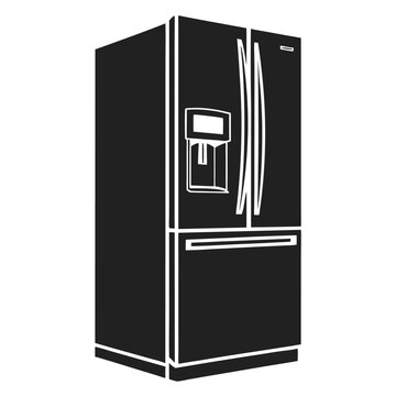 Minimal Fridge Icon Contemporary Household Appliance Silhouette