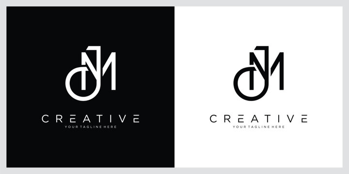 Initial JM or MJ Logo Design Vector