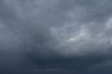 Thunderstorm gray clouds in the sky. Background