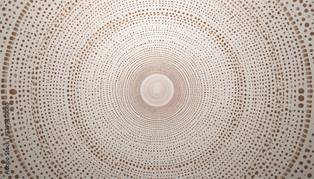 Poster circular pattern design art installation abstract artwork indoor space top-down view visual harmony 