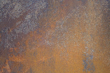 Surface texture of a rusty metal sheet. Banner backdrop, backdrop or texture.