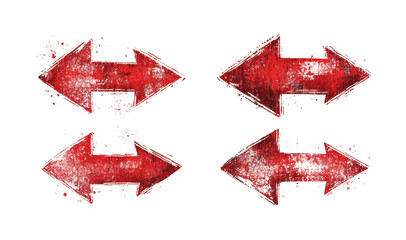 Dynamic red arrows design digital abstract concept isolated on transparent background, png