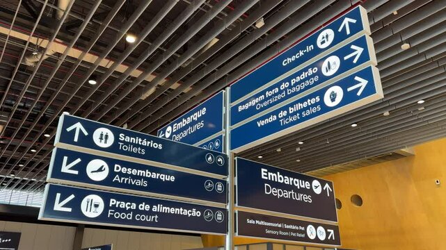 Florianopolis - SC - Brazil - 04052025 - information board at Florianopolis airport