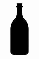 Bottle Silhouette black on White Background