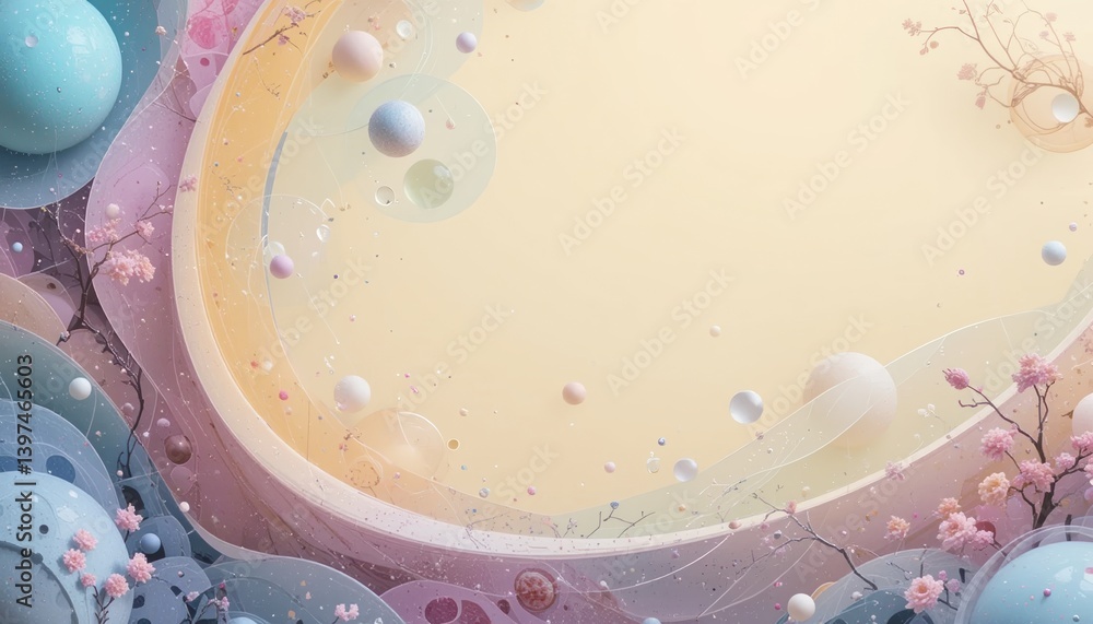 Aufkleber artistic abstract design featuring celestial elements digital artwork surreal environment soft color