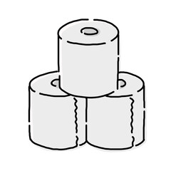 シンプルなトイレットペーパーのイラスト