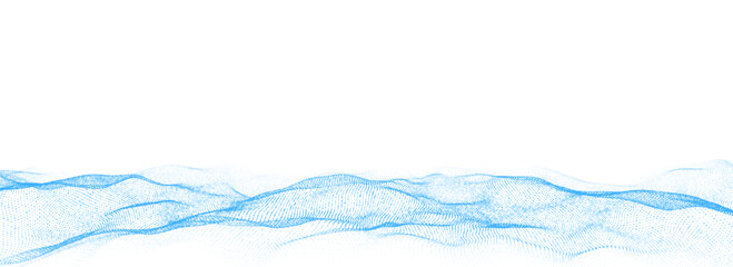 Futuristic technology wave. Digital cyberspace. Abstract vector wave with moving particles. Big data analytics. © Flow 37