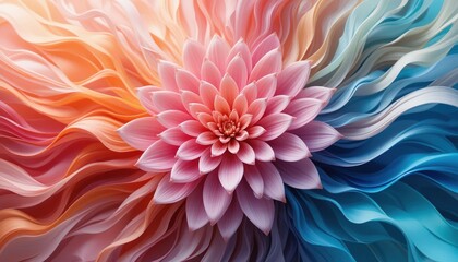 Obraz premium Vibrant floral design flower digital art colorful patterns abstract background close-up view nature-inspired concept for visual impact