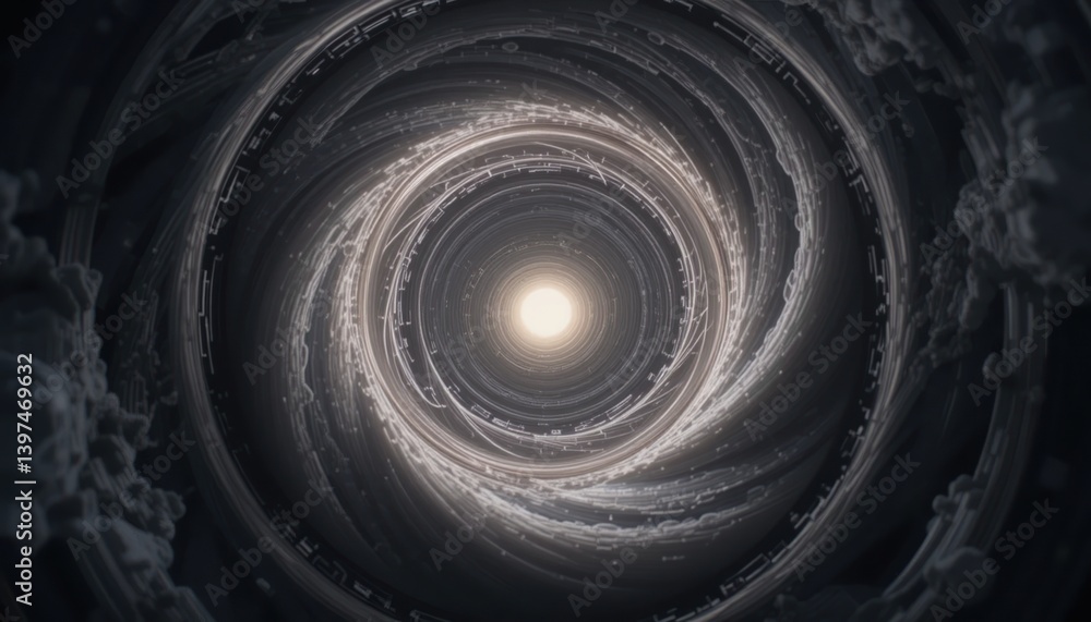 Aufkleber exploring a cosmic vortex abstract space phenomenon digital art whimsical environment twisted viewpo
