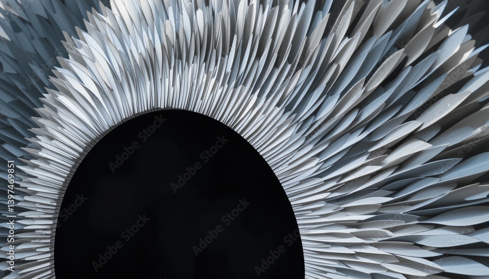 Poster dynamic spiral formation of paper sheets in artistic display modern art gallery visual art indoor se