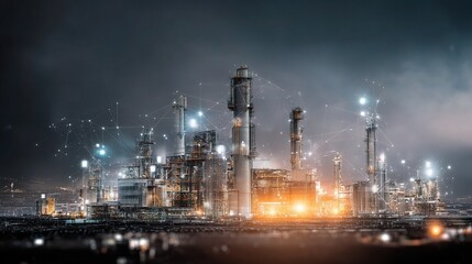 Fototapeta premium Future Energy Factory Plant Concept with Advanced Industrial Design