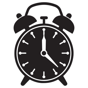 recommend clip art: Minimalist Alarm Clock Outline Vector for Time Concepts