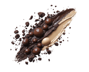 Chocolate dessert creation kitchen food bright artistic isolated on transparent background, png