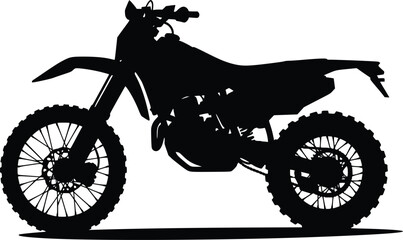 Obraz premium Silhouette of a dirt bike for off-road adventure