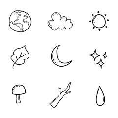 Doodle hand drawn nature miscellaneous illustration design