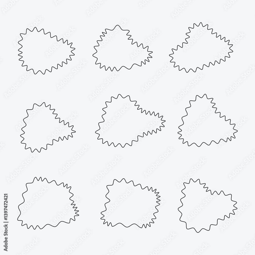 Poster set of abstract wave elements shape design