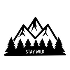 Obraz premium Majestic Mountains and Evergreen Forest Stay Wild Adventure Nature Scene