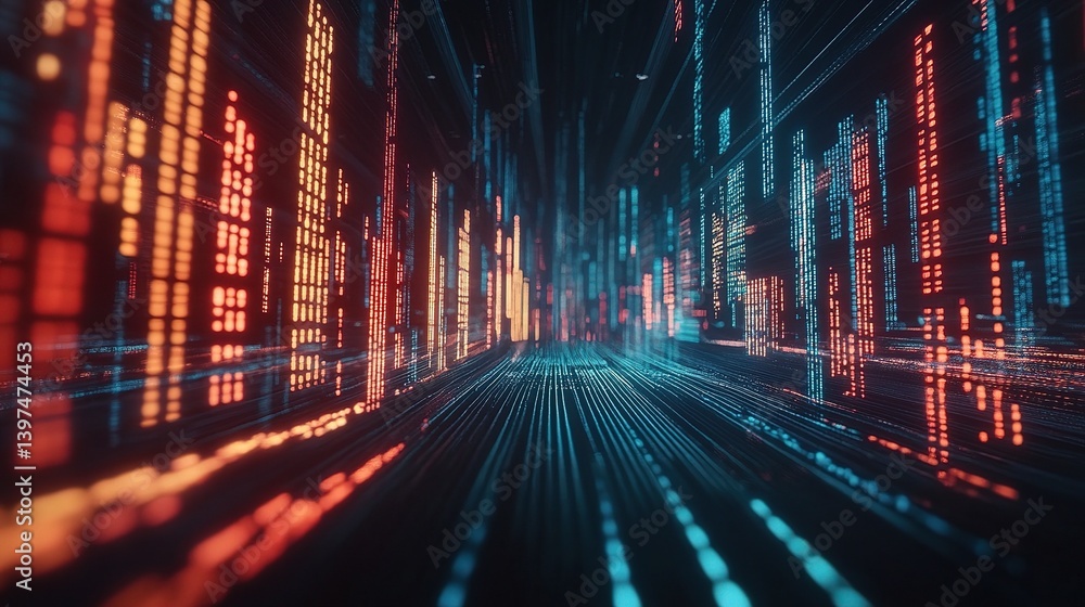 Poster high-speed global transactions visualized in a digital environment