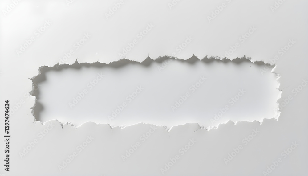 Poster abstract torn paper texture with a rectangular hole