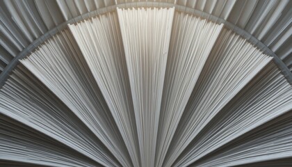 Creative design process of fan-shaped paper arrangement studio workspace digital art modern environment close-up viewpoint visual aesthetics for artistic expression