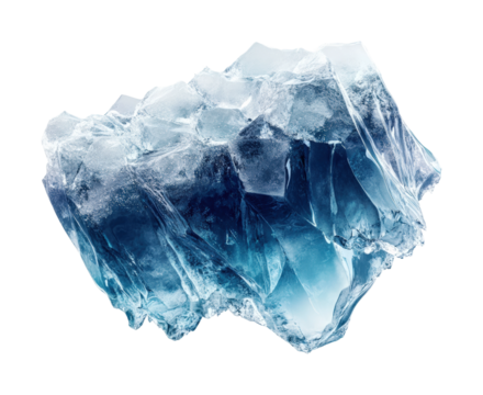 Ice block sculpture arctic nature isolated crystal clear isolated on transparent background, png