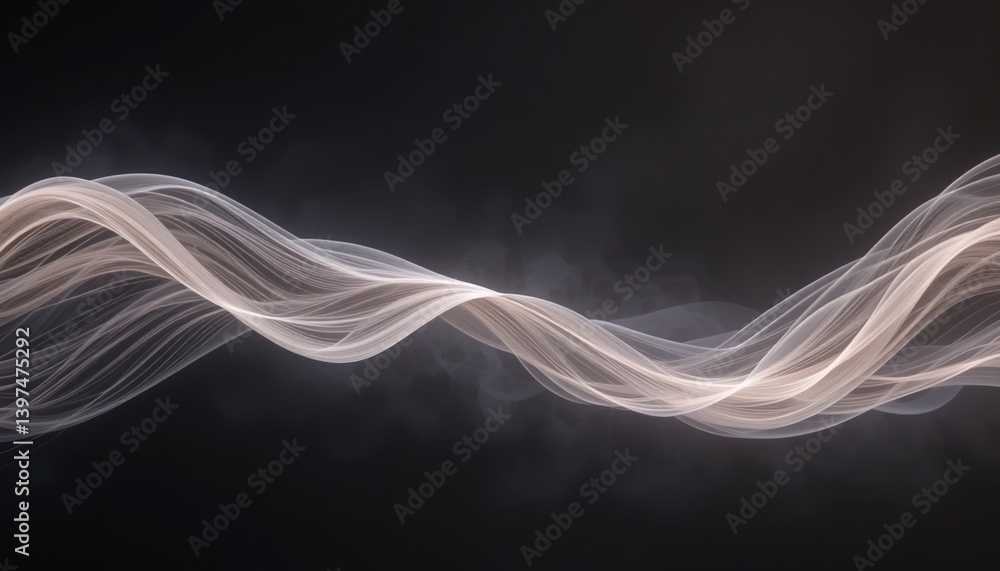 Poster flowing light waves abstract background digital art dark environment close-up viewpoint visual harmo